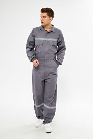 Orange Safety Gri Bütün İş Tulumu 12/16 Gabardin