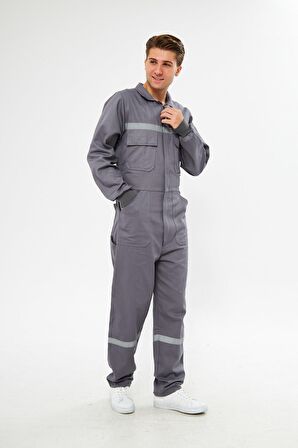 Orange Safety Gri Bütün İş Tulumu 12/16 Gabardin