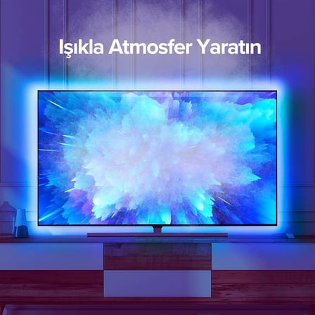 Tv Arkası Animasyonlu RGB Şerit Led Seti Kumandalı 3 Metre - Cata - 5v Usb girişli