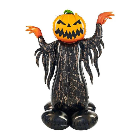 Haloween Korkuluk Büyük Balkabağı Korkunç Folyo Balon 70 x 130 cm Cadılar Bayramı