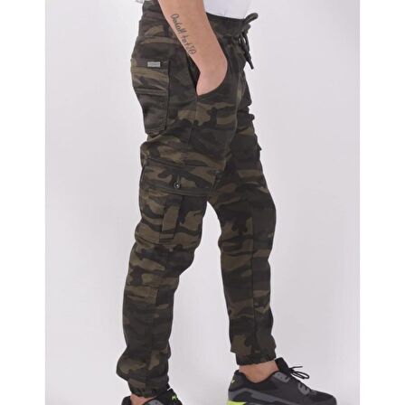 QUITS KIDS Bel Ve Paça Lastikli,kargo Cepli Kamuflaj Desen Pantolon-91000