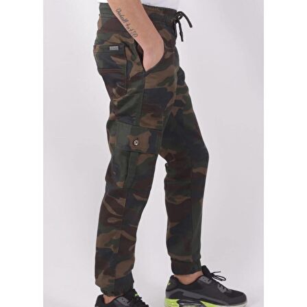 QUITS KIDS Bel Ve Paça Lastikli,kargo Cepli Kamuflaj Desen Pantolon-91000