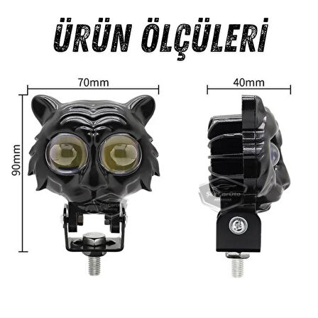 Kedi Göz Sis Farı Çift Renk Sarı-Beyaz 9-60V Araç Motosiklet Off Road Led Lamba Delici Yayıcı Projektör 50W Metal Arazi Çalışma Lambası 1 Adet