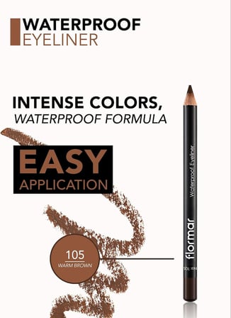 Flormar Suya Dayanıklı Mat Göz Kalemi (KAHVE) - Waterproof Eyeliner - 105 Warm Brown - 8690604109050