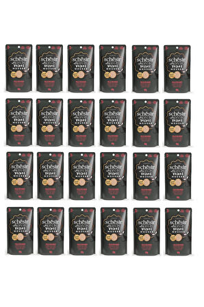 Schesir After Dark Tavuk ve Sığır Etli Pouch Mousse Kedi Yaş Mama 80 Gr. X 24 Adet