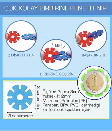 Think Master Masterflakes Eğitici Kilitli Diskler Stem Eğitimi Uyumlu 10 Renk 300 Parça Yapı Oyuncak Seti 3 Yaş ve Üzeri İçin STEM ve Robotik Kodlama Blokları