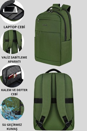 Notebook Canta ve Kiliflari Yesil GALB Leather