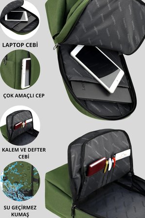 Notebook Canta ve Kiliflari Yesil GALB Leather