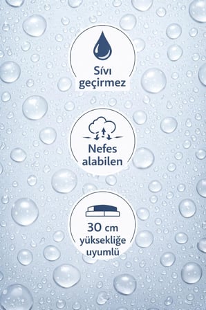 Köşe Lastikli Alez 100 x 200 cm Beyaz Sıvı Geçirmez Terletmeyen Pamuk