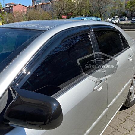 Toyota Corolla E120 2002-2006 Sedan Uyumlu Mugen Cam Rüzgarlığı Seti Piano Black 4'lü İthal