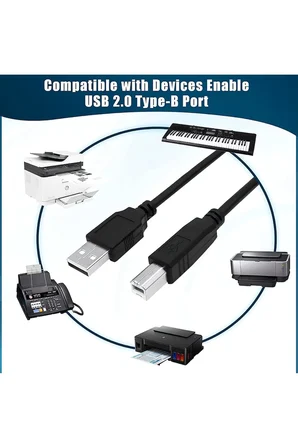 Yazıcı Kablosu Ara Printer Usb Bağlantı Bağlama Kablo Network Lazer Hp Canon Brother Kablosu 1.5 Mt
