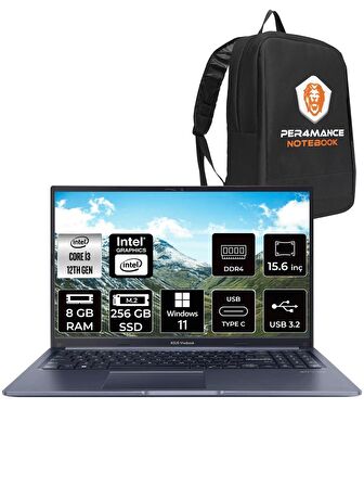 ASUS Vivobook 15 X1502ZA i3 1215U 8GB RAM 256GB SSD 15.6'' FHD W11PRO EJ1645 & PER4 ÇANTA