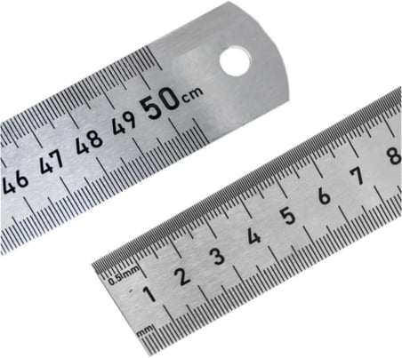 Tuhafiyecimiz Çelik Cetvel Seti, Düz Metal Cetvel 3 ADET (30-50-100 cm) Metalik