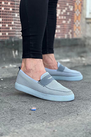 WG061 Gri Triko Babet Erkek Casual Ayakkabı