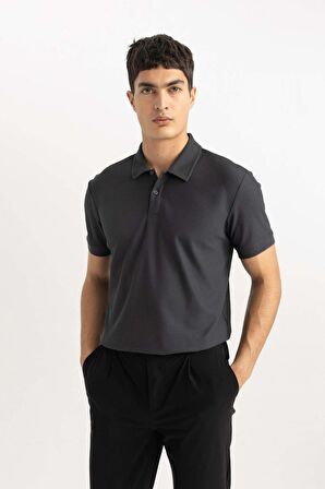 DeFacto Modern Fit Polo Yaka Basic Düz Dokulu Kısa Kollu Tişört B6374AX24SPAR192