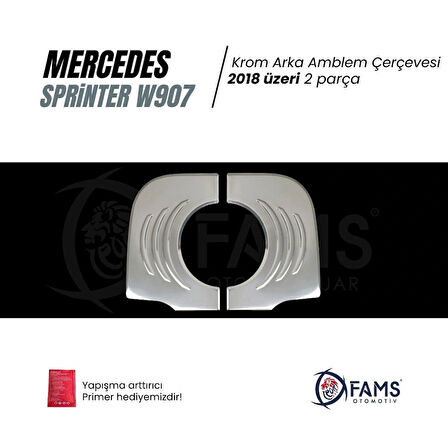 MERCEDES SPRINTER W907 2018> Krom Arka Amblem Çerçevesi 2 Prç. P.Çelik VAN