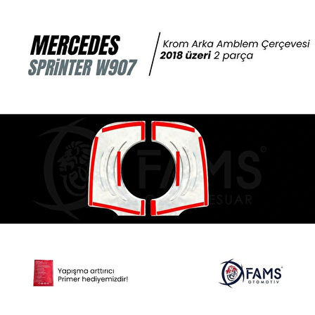 MERCEDES SPRINTER W907 2018> Krom Arka Amblem Çerçevesi 2 Prç. P.Çelik VAN