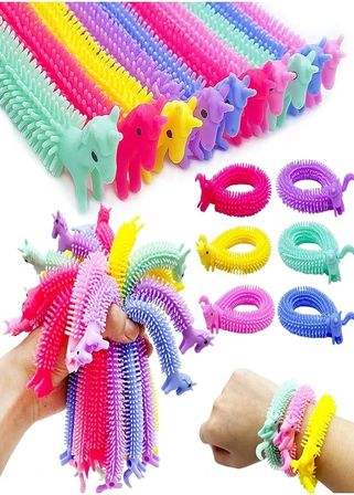 Hyd 10 Adet Duyusal Stres Oyuncağı Uzayan Sukuşi Oyuncak Tırtıl Unicorn Karne Hediyesi Doğum Günü Hediye