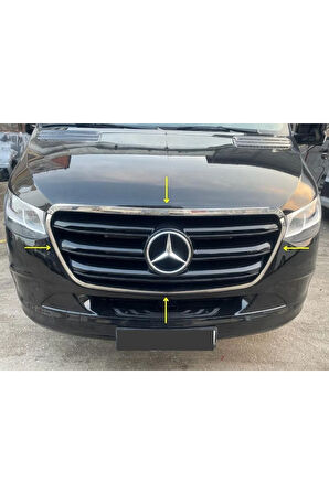 Mercedes Sprinter W907 Krom Ön Panjur Çerçevesi 4 Parça 2018> Paslanmaz Çelik