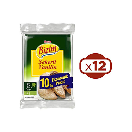 Bizim Mutfak Şekerli Vanilin 10 lu x 12 Adet
