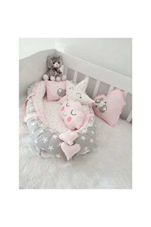 Nest Gri Pembeli Lüx Jaju-babynest Anne Yanı Bebek Yatağı Set