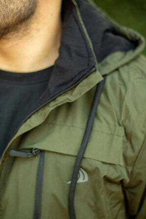 Erkek Haki Suya Dayanıklı Rüzgar Geçirmez Çıkarılabilir Kapüşonlu Balıkçı Motorcu Mont 23EMNTR860