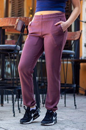 Kadın Gül Kurusu OYS Modal Kumaş Paça Lastikli Esnek Eşofman Altı 25KESAH508