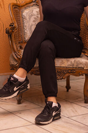 Kadın Siyah OYS Modal Kumaş Paça Lastikli Esnek Eşofman Altı 25KESAH508