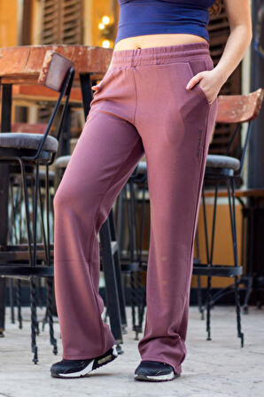 Kadın Gül Kurusu OYS Modal Kumaş Bol Paça Esnek Eşofman Altı 25KESAH507