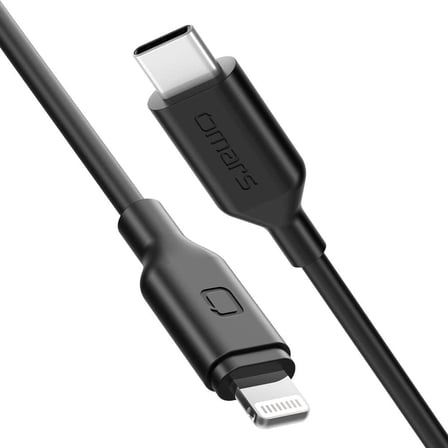 Type-C to iPhone MFI Lightning Hızlı Şarj ve Data Kablosu Siyah 1 Metre