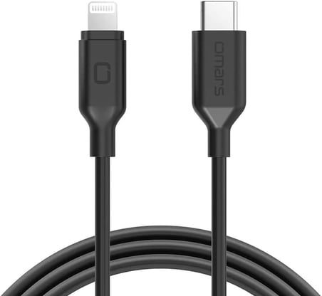 Type-C to iPhone MFI Lightning Hızlı Şarj ve Data Kablosu Siyah 1 Metre