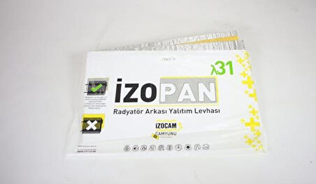 İZOCAM 2'Lİ FOLYOLU KALORİFER-RADYATÖR-SOBA ARKALIĞI İZOPAN 15MMX55CMX90CM