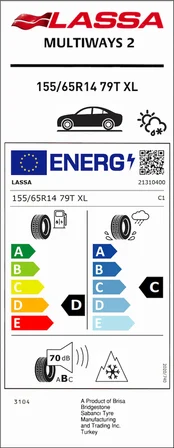 Lassa Multiways 2 Xl 155/65R14 79T 4 Mevsim Lastiği - 2026