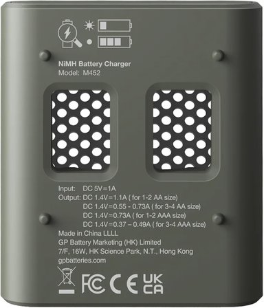 M452 USB Hızlı Şarj Cihazı 4 Adet 2600 AA Kalem Pilli Set