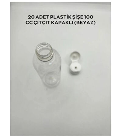 20 ADET PLASTİK ŞİŞE 100 CC / 250 CC / 350 CC ÇITÇIT KAPAKLI (BEYAZ )