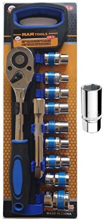 Mam Tools Socket Set 1/2'' Krom Lokma Seti 11 Parça