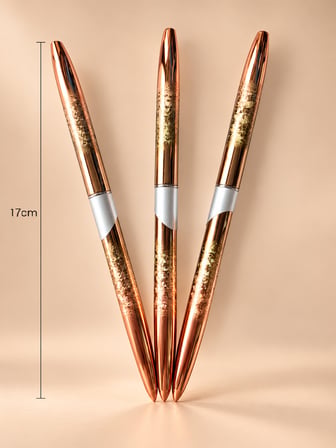 3'lü Kapaklı İnce Nail Art Detay Çizim ve French Fırça Seti Bronz LIN-006