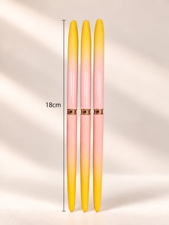 3'lü Kapaklı İnce Nail Art Detay Çizim ve French Fırça Seti Pembe LIN-005 