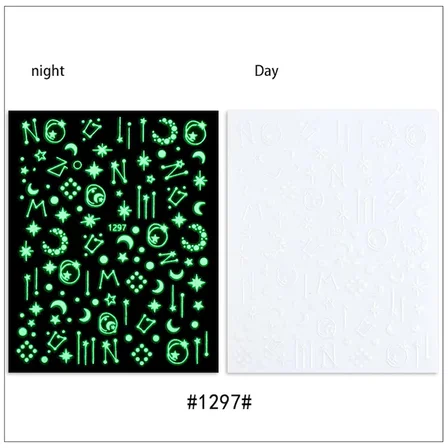 Karanlıkta Parlayan Burçlar Yıldızlar Tırnak Sticker Tırnak Etiketi Nail Art JO-1297
