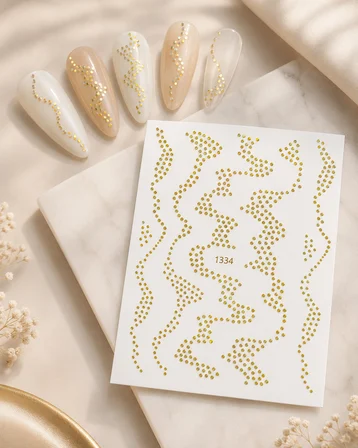 Holografik Altın Noktalar Tırnak Sticker Tırnak Etiketi Nail Art JO-1334