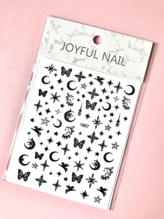Ay Yıldız Kelebek Dizayn Tırnak Sticker Tırnak Etiketi Nail Art JO-1007