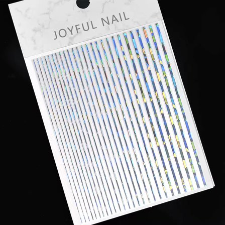 Parlak Gümüş Şerit Tırnak Sticker Şerit Tırnak Etiketi Nail Art