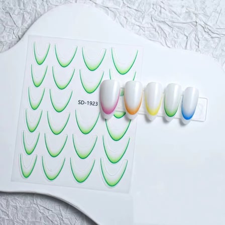 Ombre Efekt French Tırnak Sticker Yeşil Nail Art SD-1923
