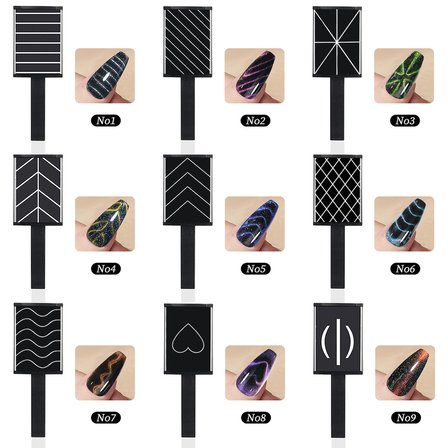 9lu Set Kedi Gözü Oje İçin Mıknatıs Karışık Efekt Cat Eye Magnet