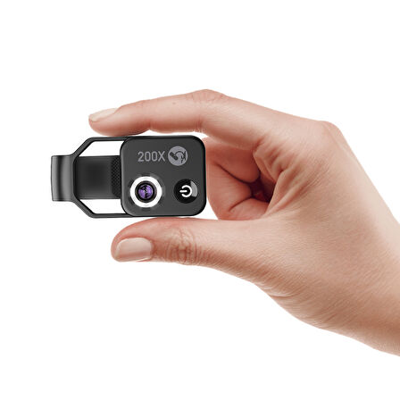 Apexel 200x Büyütmeli Mobil Mikroskop Telefon Lensi LED Işıklı Portatif Tak Çalıştır Polarize Filtreli