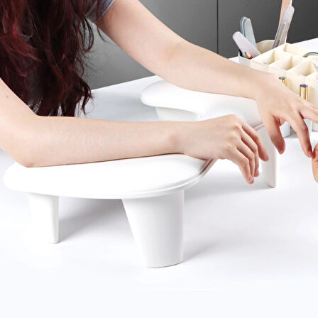 Oval U Tipi Ergonomik Manikür Sehpası Beyaz Manikür Kol Desteği U1W