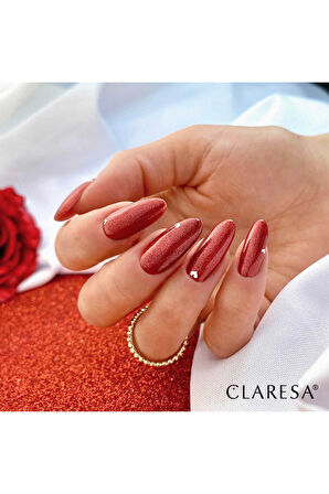 Claresa Kalıcı Oje Kiss Me 7 Simli Koyu Kırmızı 5g