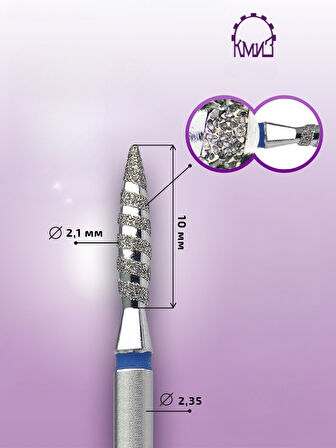 Kmiz Elmas Manikür Törpü Ucu Tornado Ateş Model Sivri Mavi 021 118195