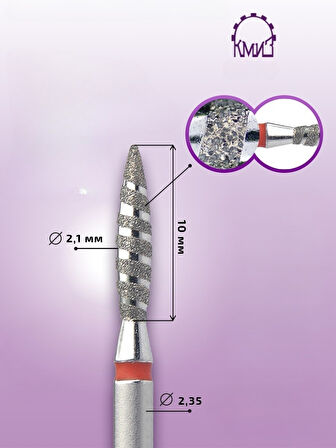 Kmiz Elmas Manikür Törpü Ucu Tornado Ateş Model Sivri Kırmızı 021 118196
