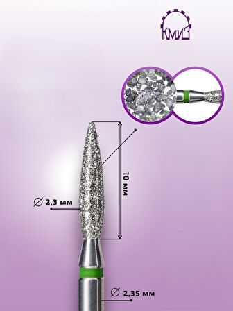 Kmiz Elmas Manikür Törpü Ucu Sivri Ateş Model Yeşil 0.23 118145